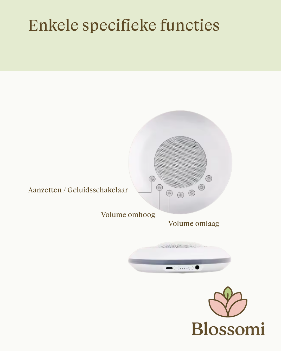 Blossomi White Noise Machine met Licht