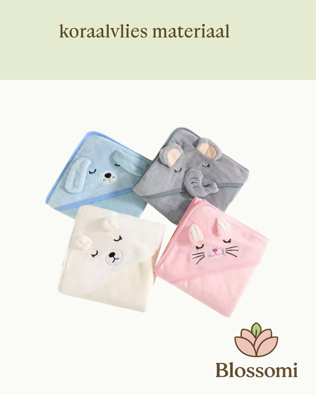 Blossomi Zachte Baby Badcape met Capuchon