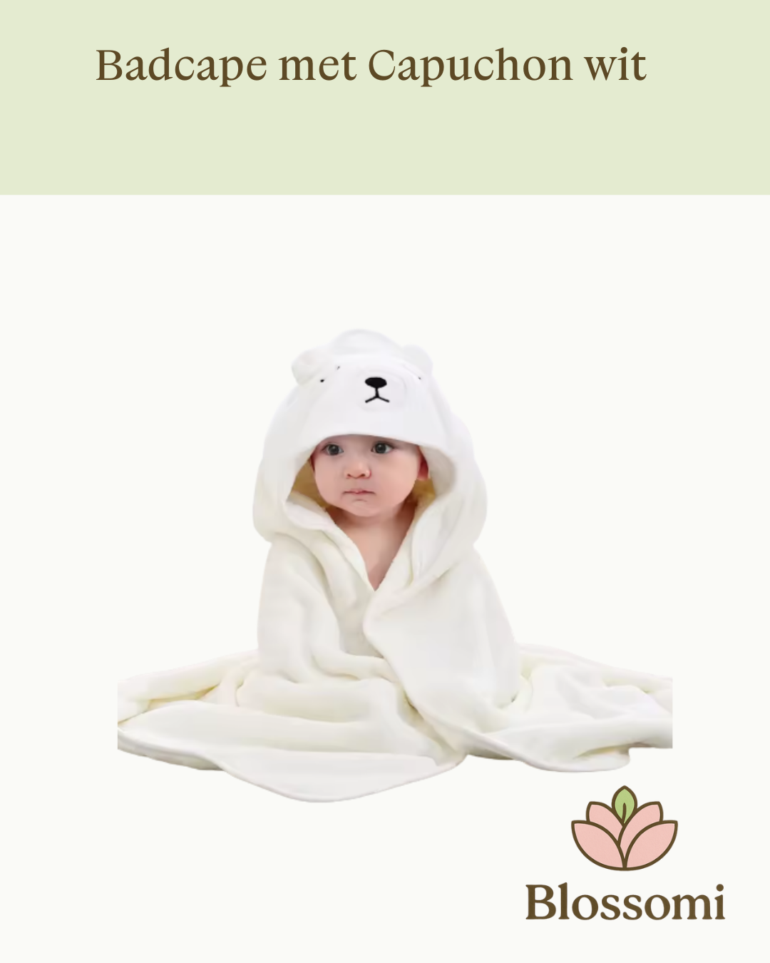 Blossomi Zachte Baby Badcape met Capuchon